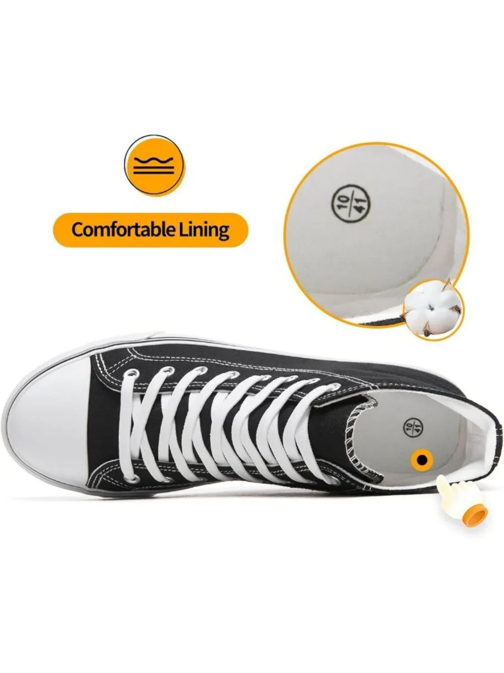 Stylish High Top Canvas Sneakers for Men - Lace Up Casual Walking Shoes